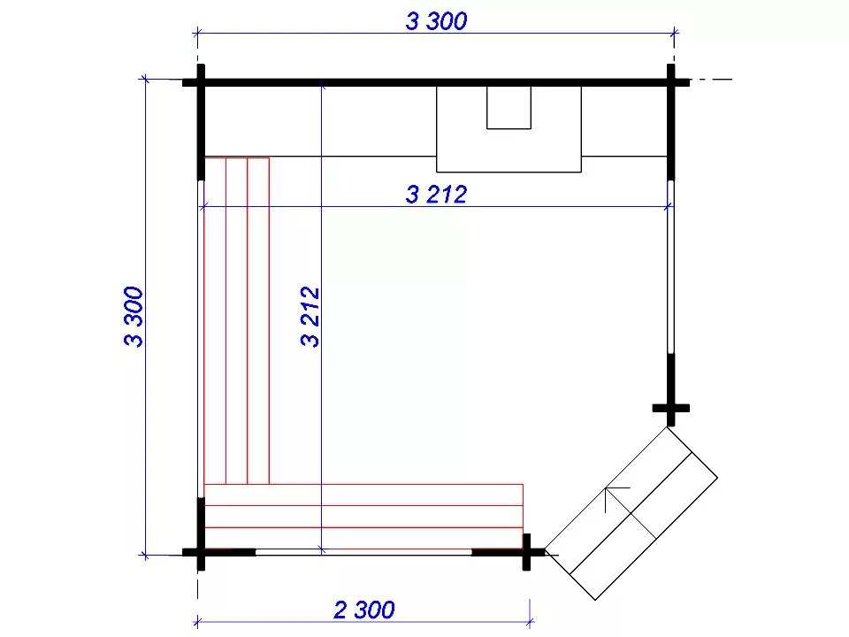 Планировка 1 этажа проекта Беседка из бруса «БарбеХаус»