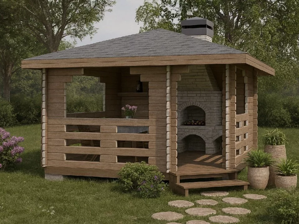 Беседка из бруса «БарбеХаус»