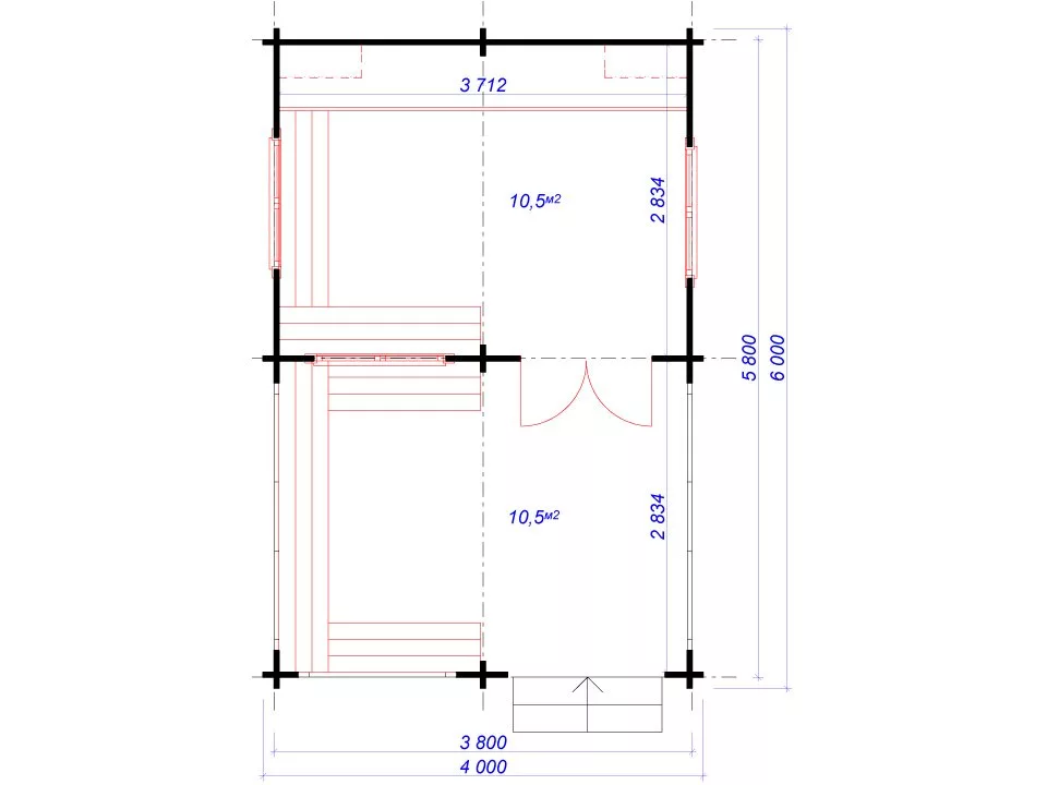 Планировка 1 этажа проекта Беседка «Полянка» 2.0
