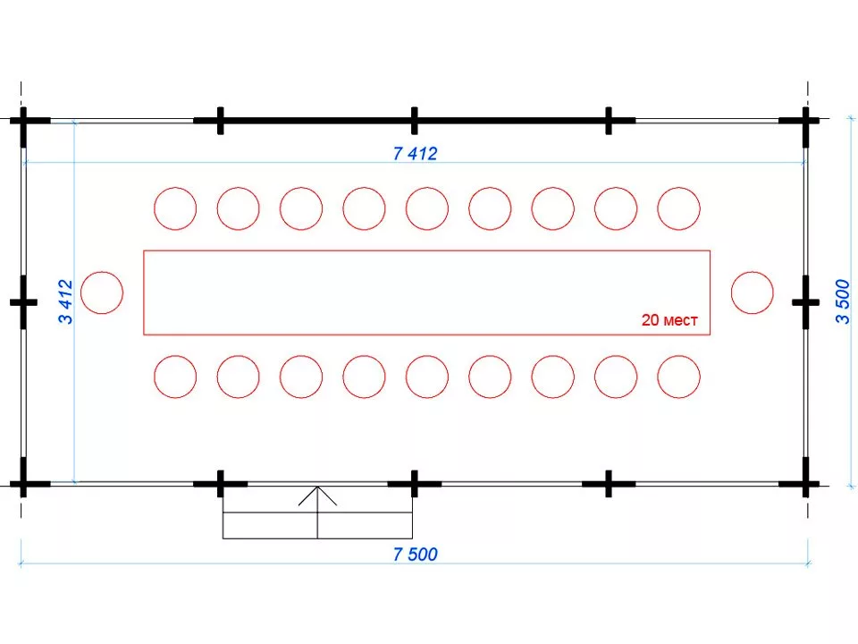 Планировка 1 этажа проекта Беседка «Турист»
