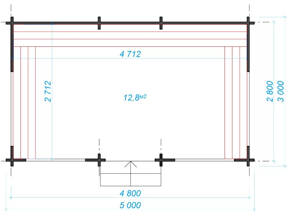 Планировка 1 этажа проекта Беседка «Виноградная»