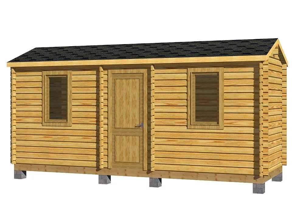 Бытовка из бруса 6х2.3 метра с тамбуром