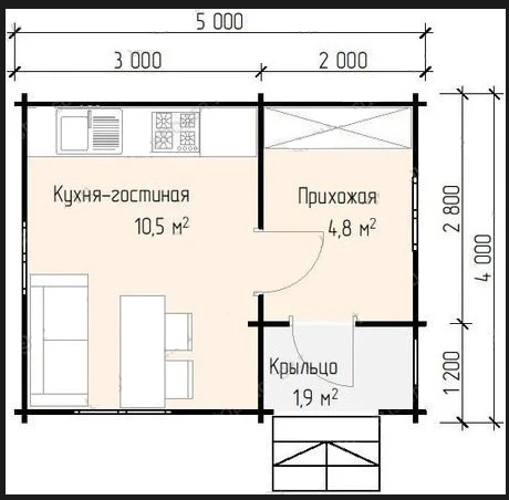 Планировка 1 этажа проекта Дачный дом "Артель"