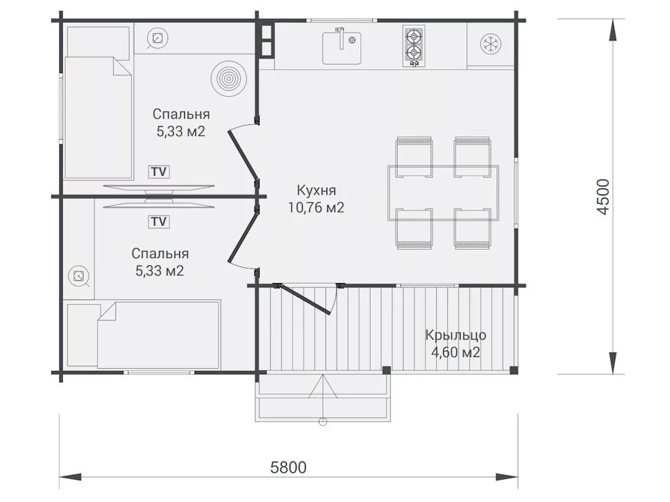 Планировка 1 этажа проекта Дачный дом "Шелковый путь"