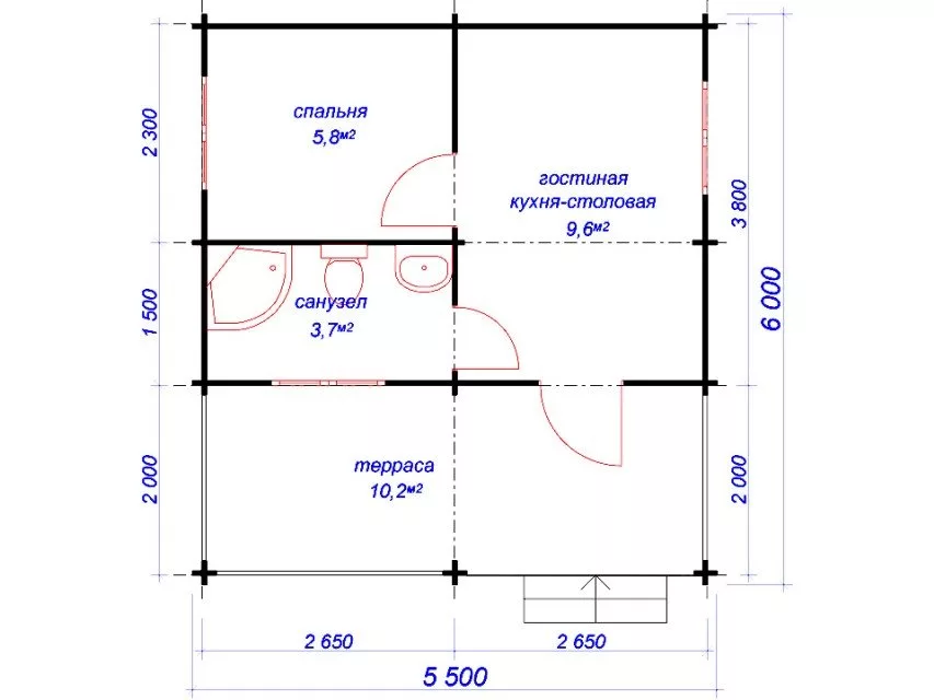 Планировка 1 этажа проекта Дачный дом "Желанный"