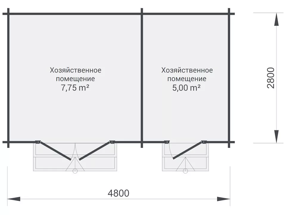 Планировка 1 этажа проекта Хозблок из бруса «Бережливый»