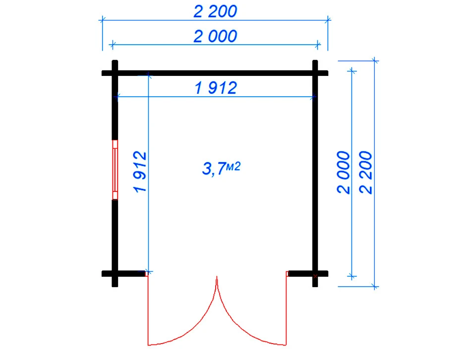 Планировка 1 этажа проекта Хозблок из бруса «Хобби-М»