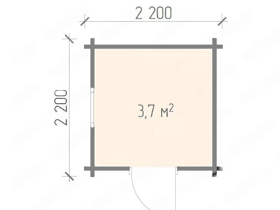 Планировка 1 этажа проекта Хозблок из бруса «Хобби»
