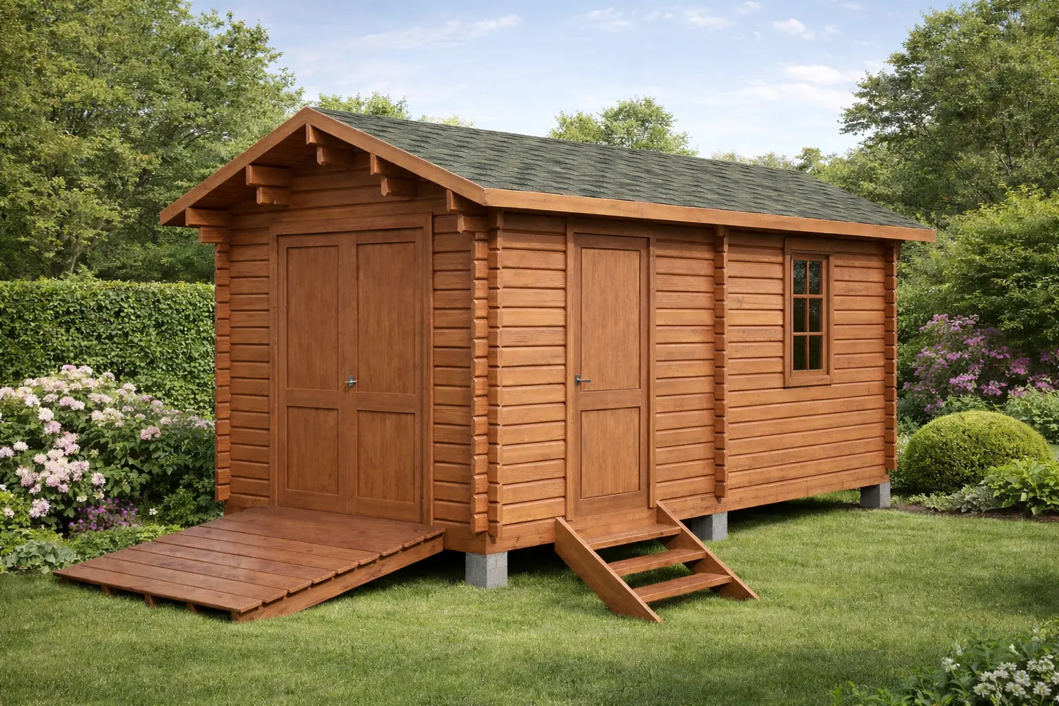 Хозблок из бруса «Любимец»