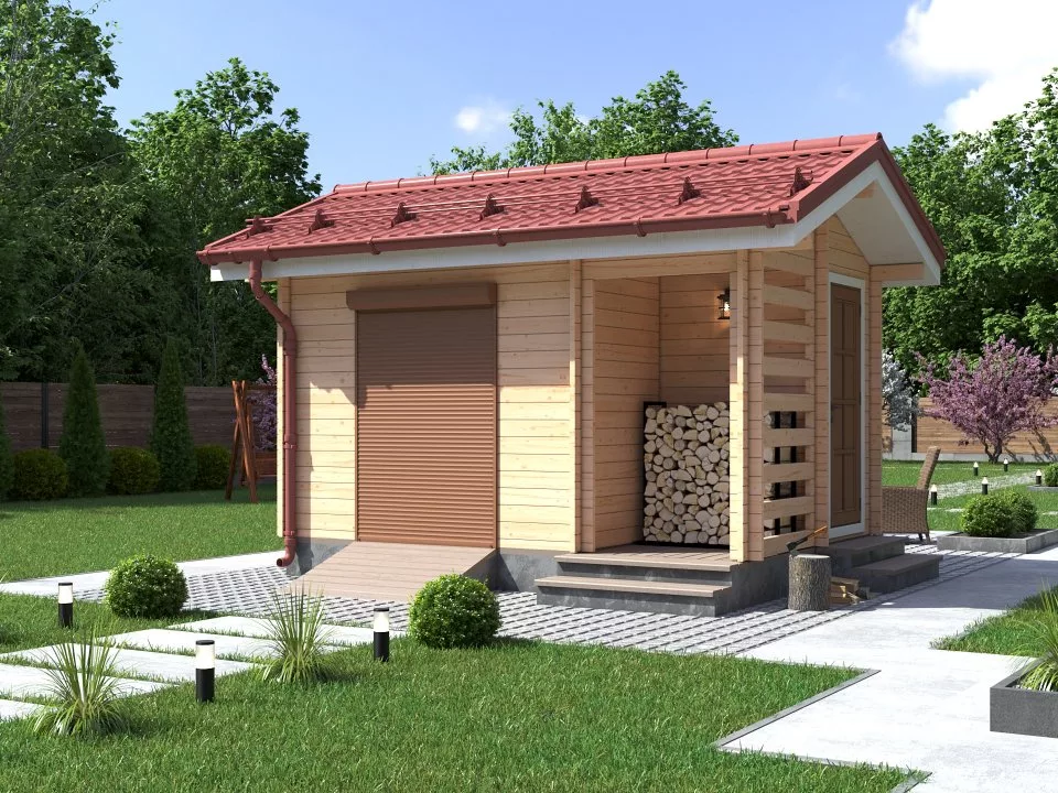 Хозблок из бруса «Отличный»