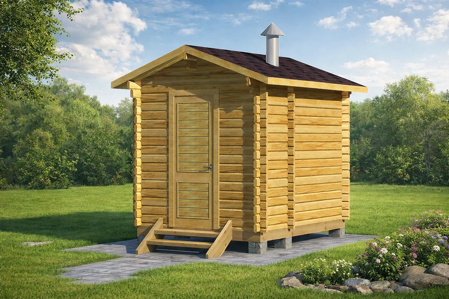 Мини баня 3 метра (2 помещения)