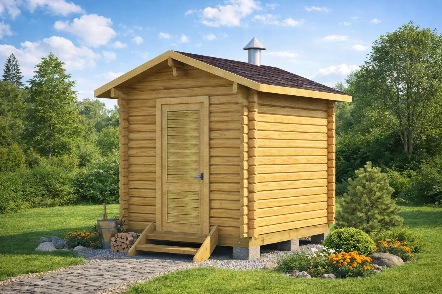 Мини баня 3 метра