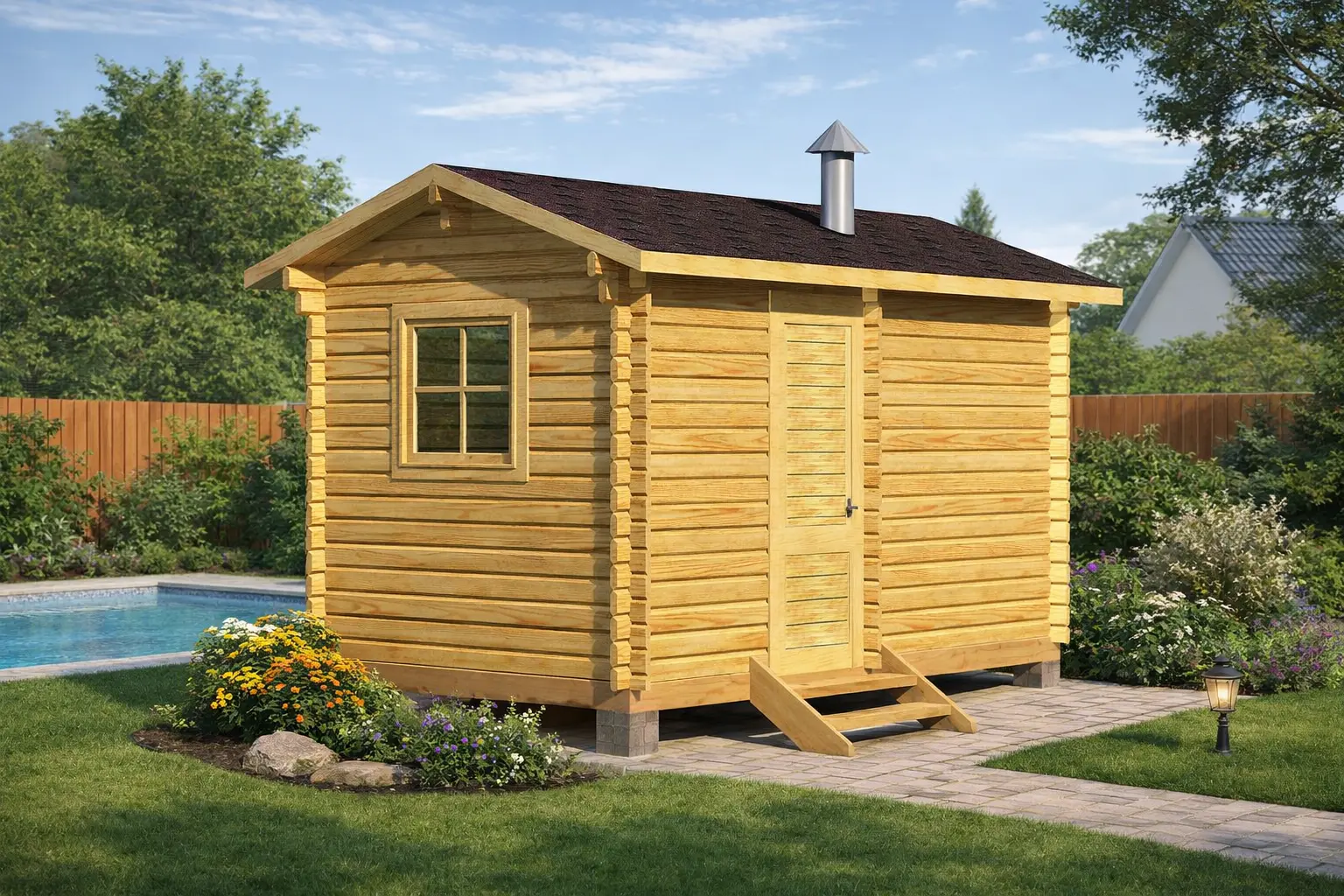 Мини баня 4.5 метров (2 помещения)