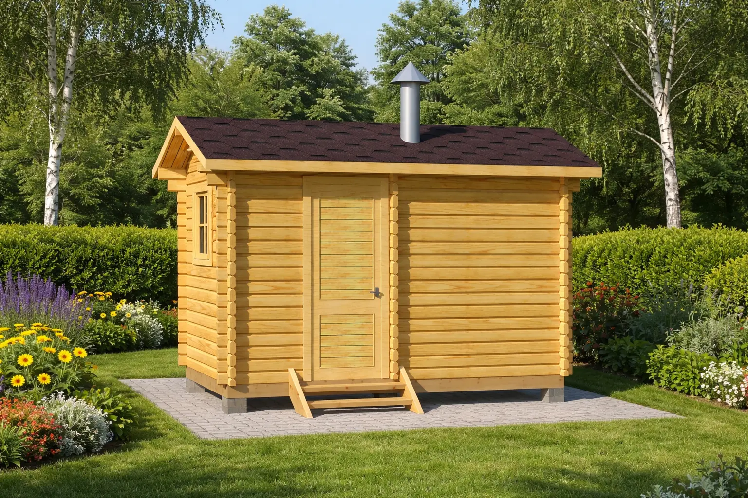 Мини баня 4 метра (2 помещения)