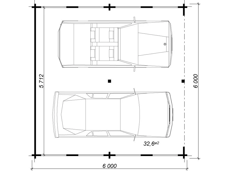 Планировка 1 этажа проекта Навес из бруса «8 Колес»