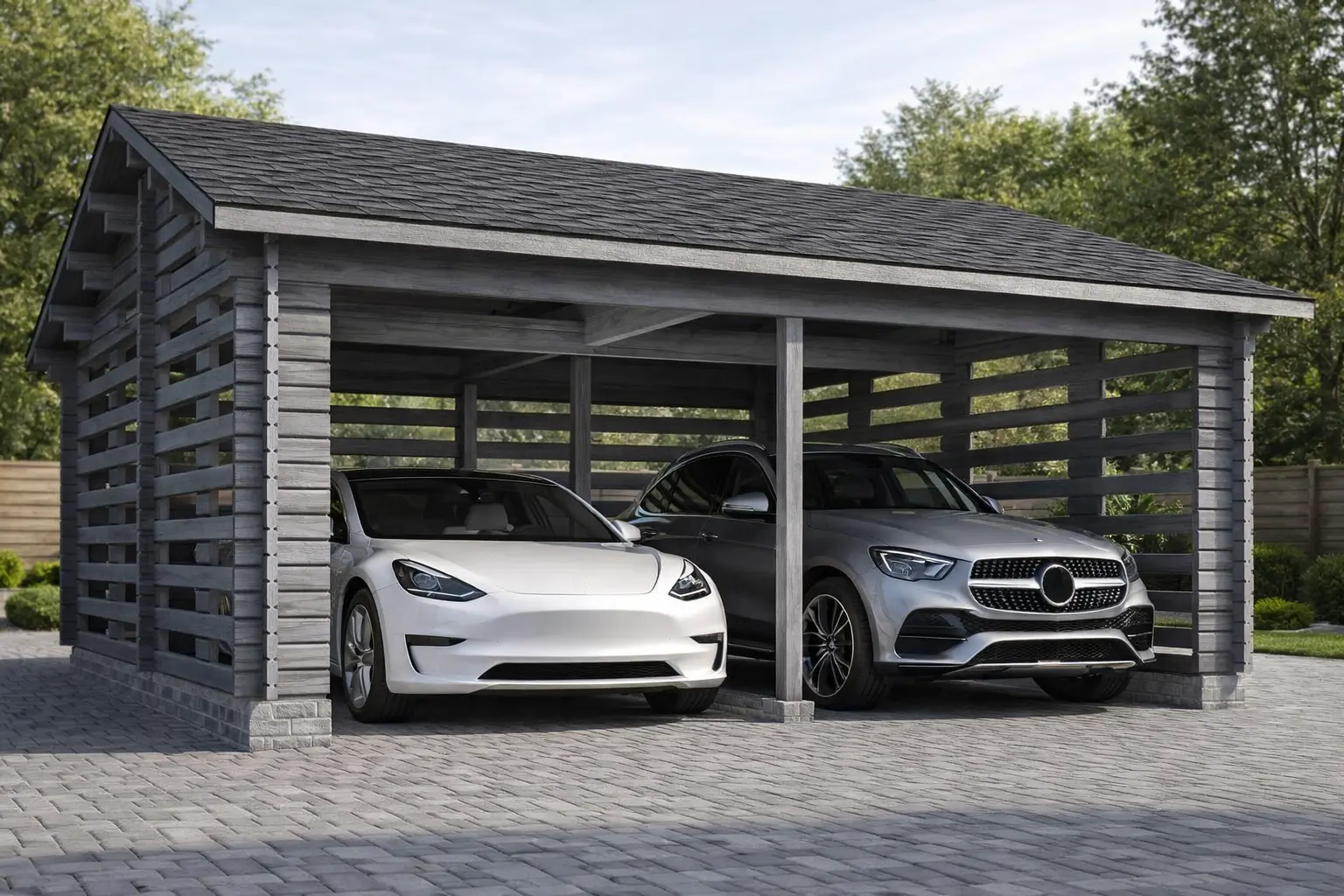 Навес из бруса «8 Колес»