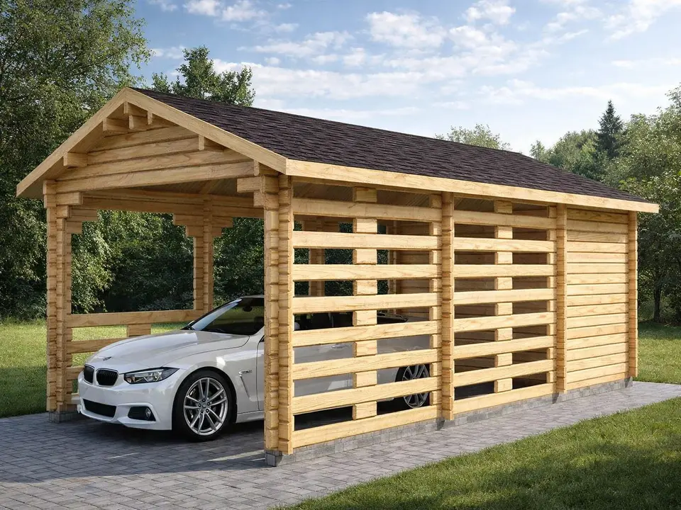 Навес из бруса «Автохаус»