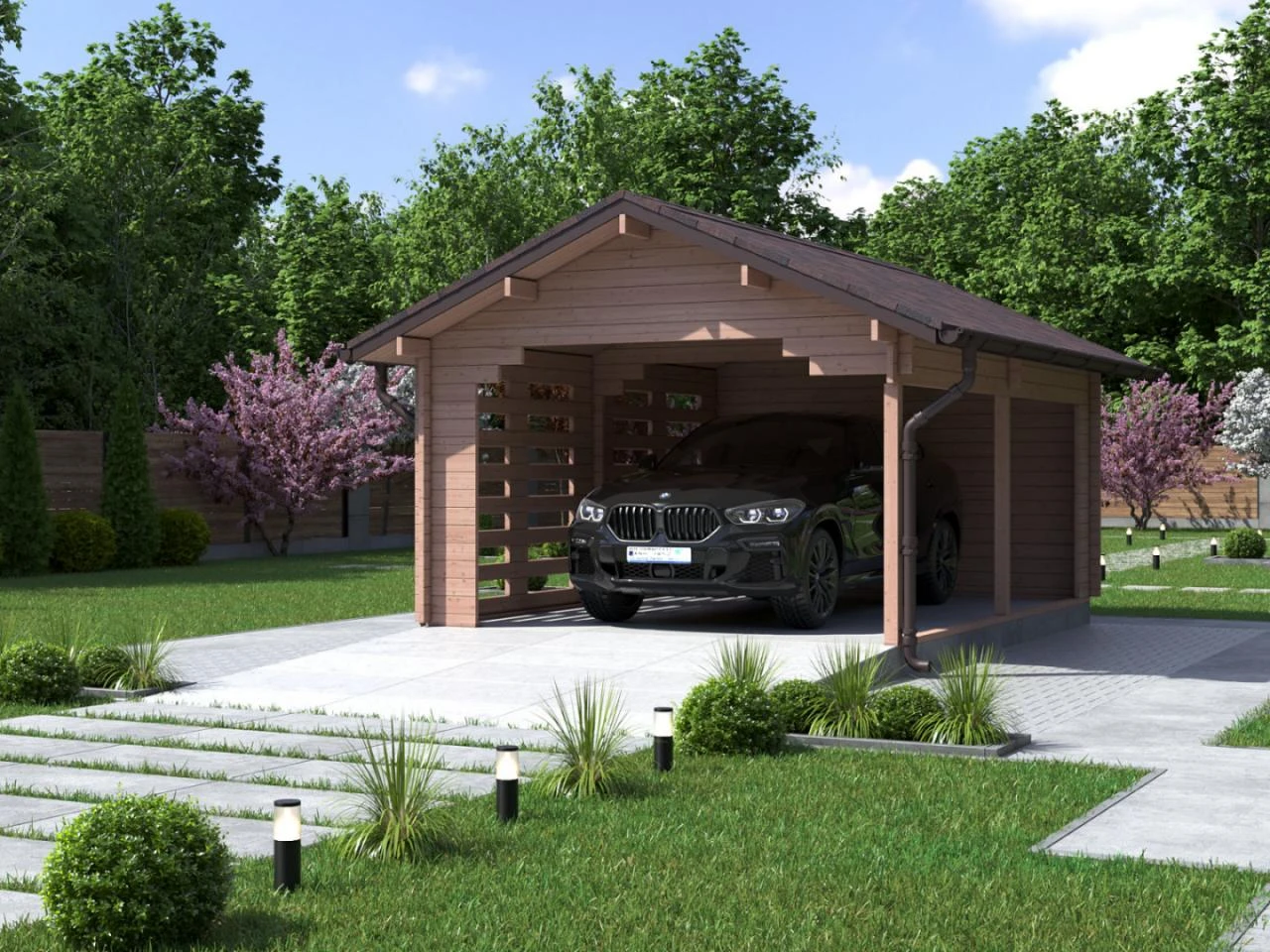 Навес из бруса «Ласточкино Гнездо»