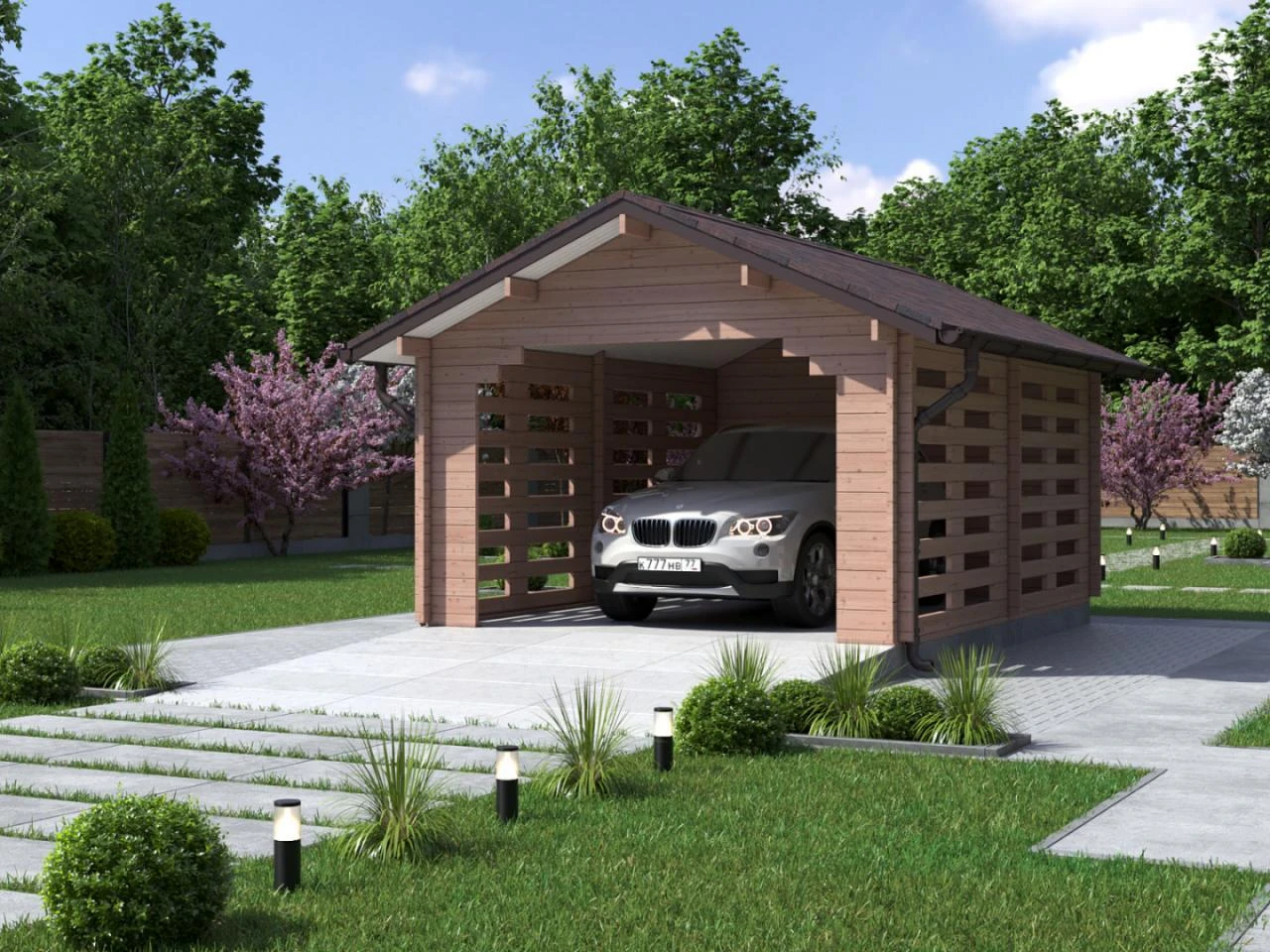 Навес из бруса «Ласточкино Гнездо 2»