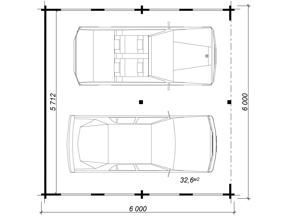 Планировка 1 этажа проекта Навес из бруса «Ты да Я»