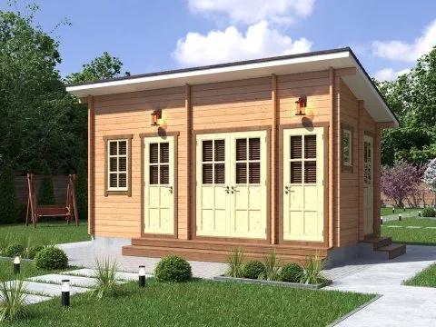 Проект дома из бруса Хозблок (4 В 1) «Лесная Мастерская»