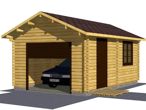 Проект дома из бруса Гараж 6 х 4 «Верный друг»