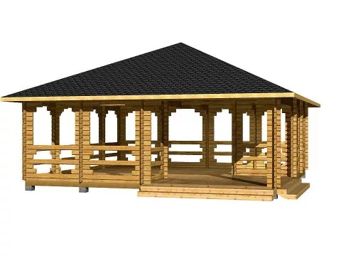 Проект дома из бруса Беседка Турист-2
