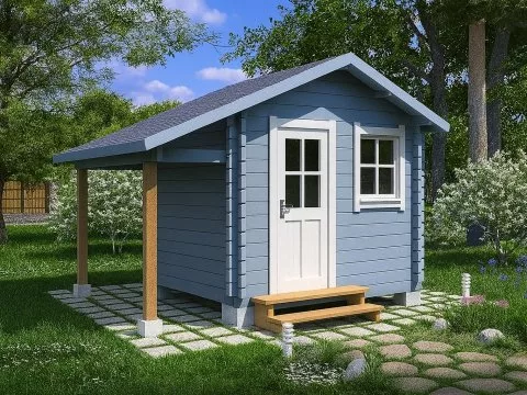 Проект дома из бруса Хозблок «Шалаш»