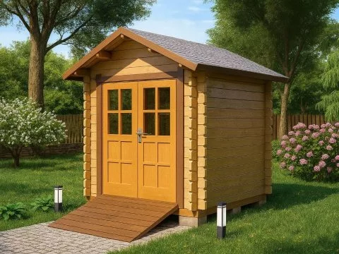 Проект дома из бруса Деревянный сарай для дачи 2х2 «Хобби М»