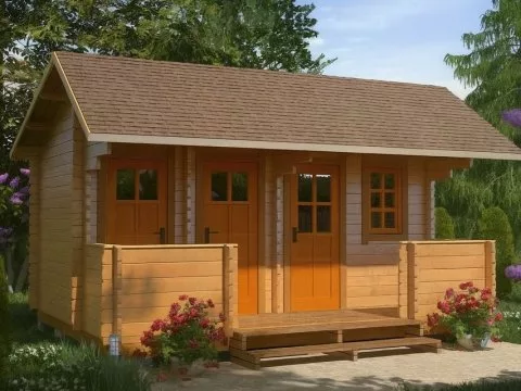 Проект дома из бруса Хозблок «Багет» (3 в 1)