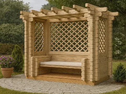 Проект дома из бруса Пергола из бруса «Ром-Антик»