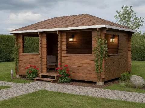 Проект дома из бруса Беседка 5 х 3 «Виноградная»