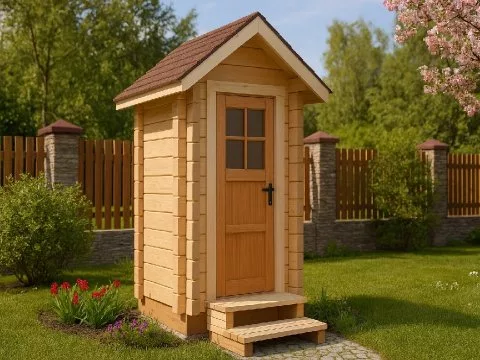 Проект дома из бруса Туалет 1,5 x 1,3 «Гном»