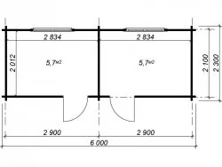 Дачная бытовка 6x2.3 два блока.