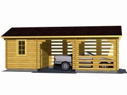 Навес для автомобиля с мастерской «АвтоХаус»