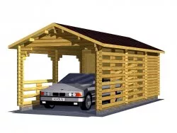 Навес для автомобиля с мастерской «АвтоХаус»
