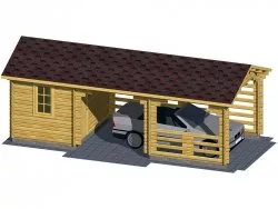 Навес для автомобиля с мастерской «АвтоХаус»