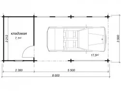Навес для автомобиля с мастерской «АвтоХаус»