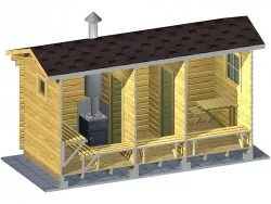 Мини-баня 5м (три помещения)