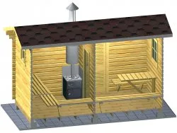 Мини-баня 4.5м (два помещения)