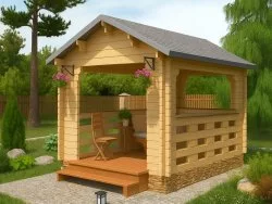 Беседка из бруса «Дачная дюжина»